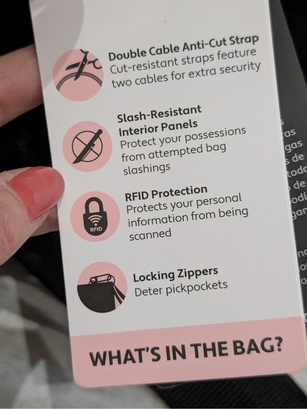 baggallini Black Crossbody Bag with RFID Protection and Slash-Resistant Panels - Picture 2 of 7